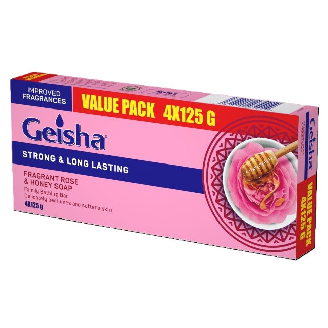 Geisha Rose Honey Soap 4x125G V-Pack
